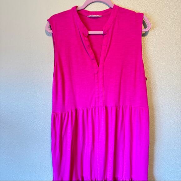 Boden Pink Tiered Boho Midi Dress Womens XXL Beachy Summer Sleeveless Casual - Picture 4 of 11